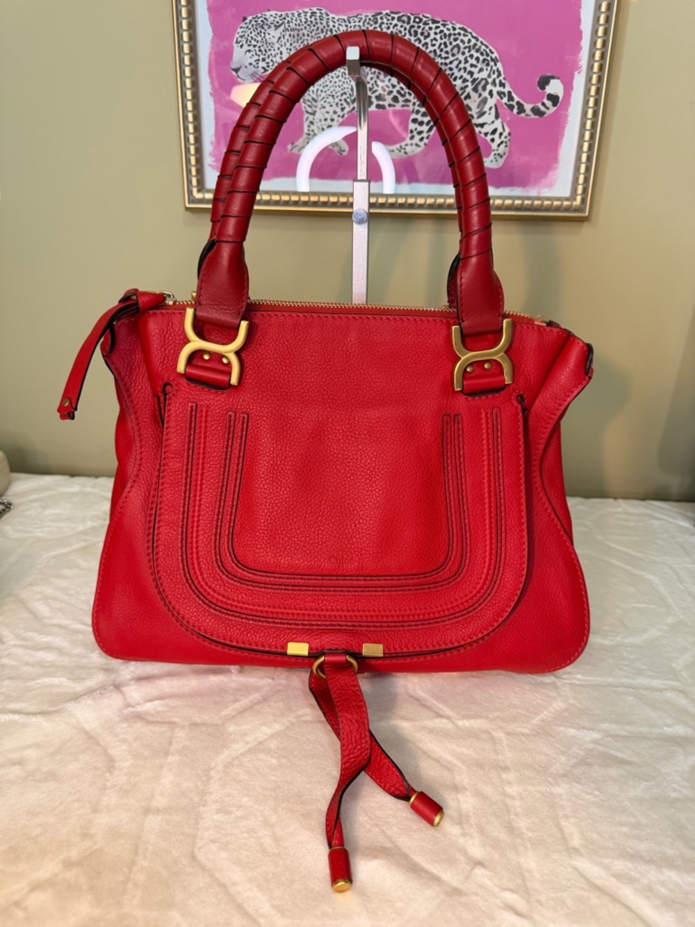 Chloe Red Leather Satchel